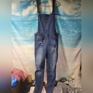 Kancan NWT‎ Women's Size Medium Blue Jean Overalls Distressed